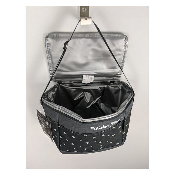 Disney Mickey Mouse charcoal grey heads insulated lunch tote bag - Picture 3 of 3